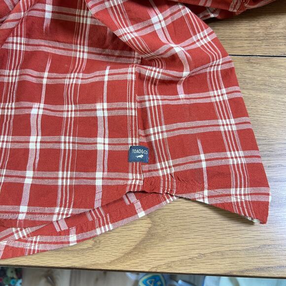 Toad & Co Smythy Shirt Space Dye Red Clay Organic Cotton Mens M Gorpcore - Picture 6 of 8